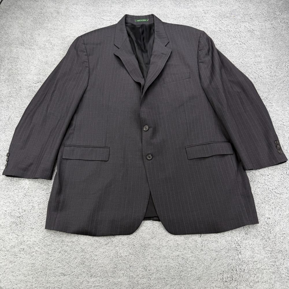Ralph Lauren LRL Blazer Mens 54 L Gray Pinstripe Sport Coat Regular Fit 2 Button